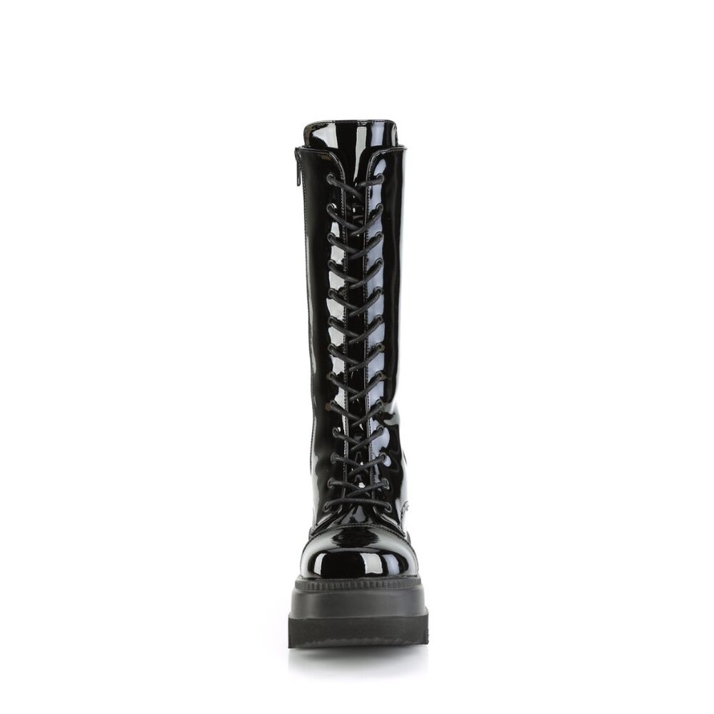 Size 10 NEW  Shaker 72 Black Patent 4.5" Wedge Platform Mid Calf Goth Pu… - Picture 5 of 5